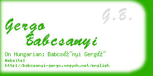 gergo babcsanyi business card